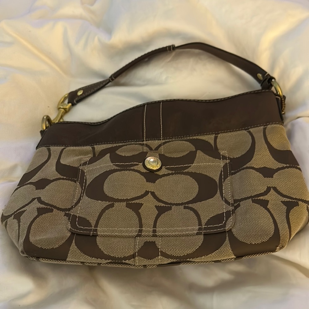 Coach purse - brown/tan - gently used - good condition
